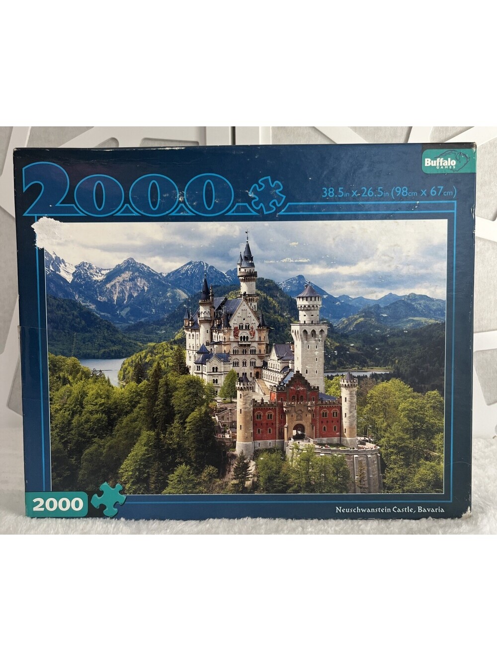 STUNNING LANDSCAPE Neuschwanstein Castle Bavaria 2000pc Buffalo Puzzle Vintage
